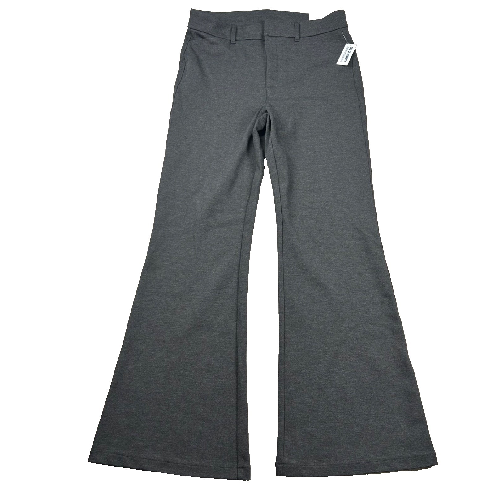 Old Navy Pants Womens 10 Flare Trouser Ponte Gray High Rise Stretch Bell Bottom